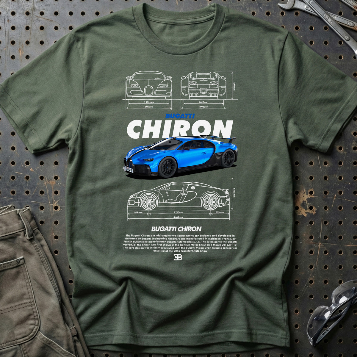 
Bugatti Chiron T-Shirt – Grøn Militær