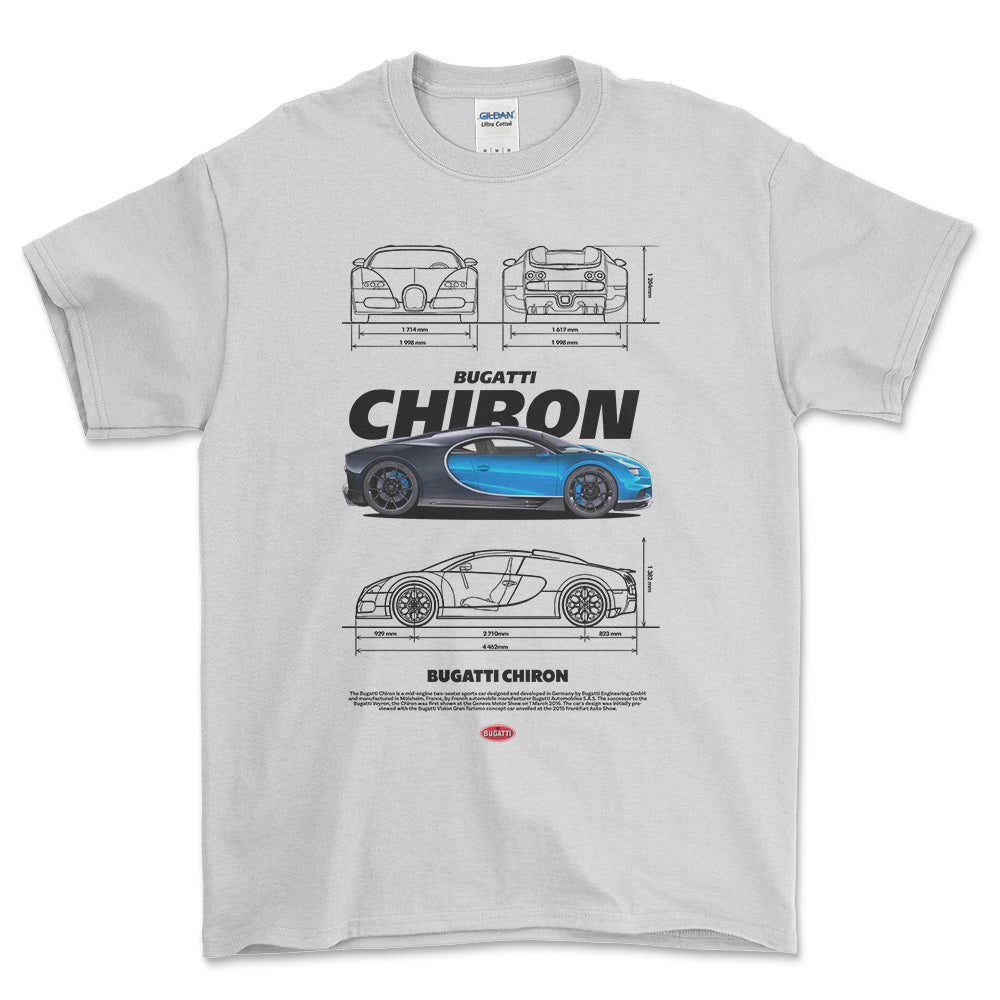 Bugatti Chiron - Unisex T-Shirt , Bomuld-Beklædning-Bugatti-Hvid-S-Forside-Garage Culture Shop- garage - man cave - merchandise