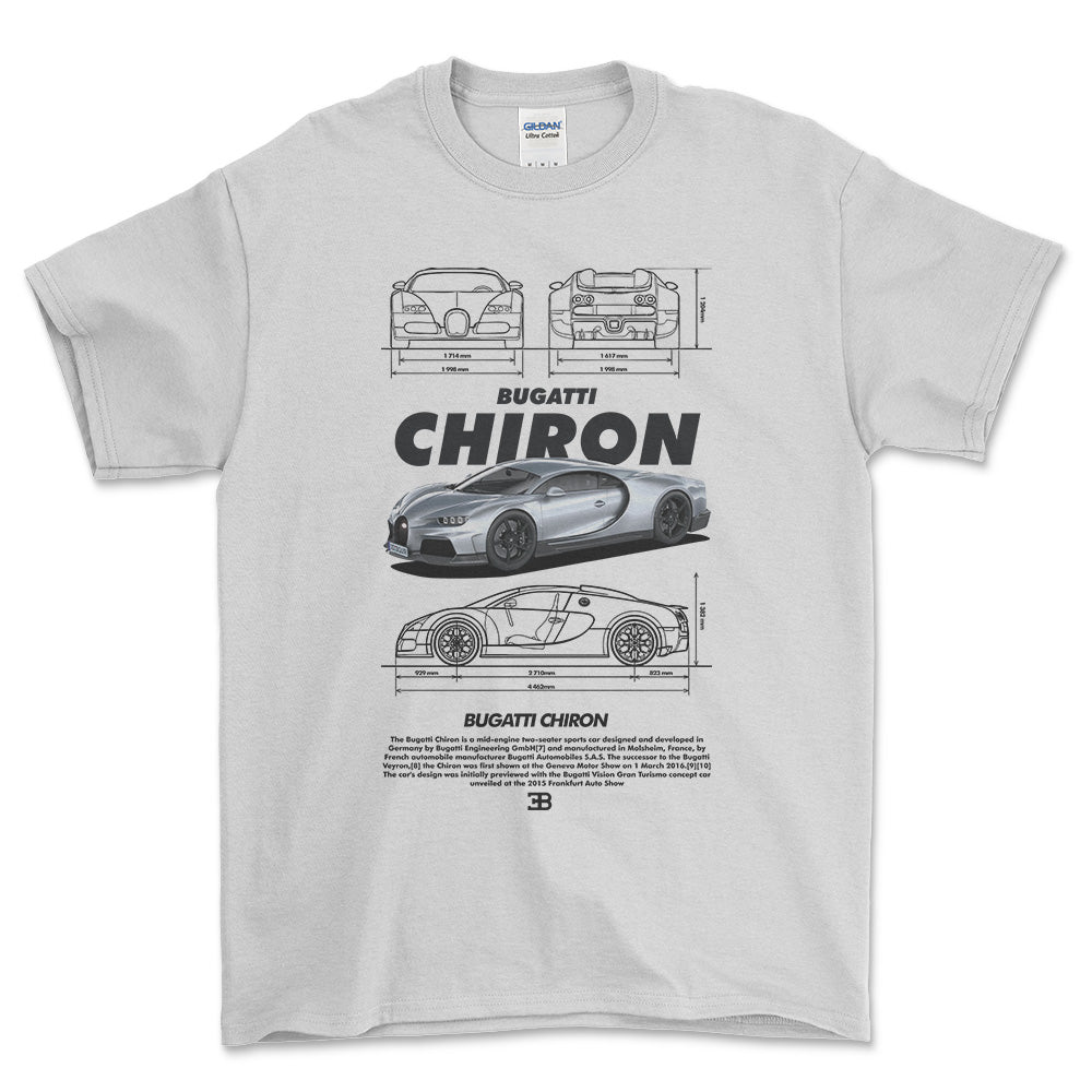 Bugatti Chiron - Unisex T-Shirt , Bomuld-Beklædning-Bugatti-Hvid-S-Forside-Garage Culture Shop- garage - man cave - merchandise
