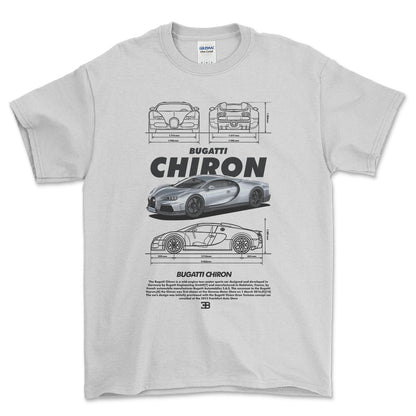 Bugatti Chiron - Unisex T-Shirt , Bomuld-Beklædning-Bugatti-Hvid-S-Forside-Garage Culture Shop- garage - man cave - merchandise