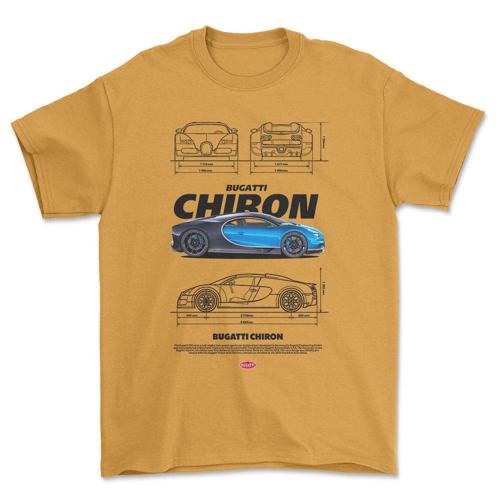 Bugatti Chiron - Unisex T-Shirt , Bomuld-Beklædning-Bugatti-Guld-S-Forside-Garage Culture Shop- garage - man cave - merchandise