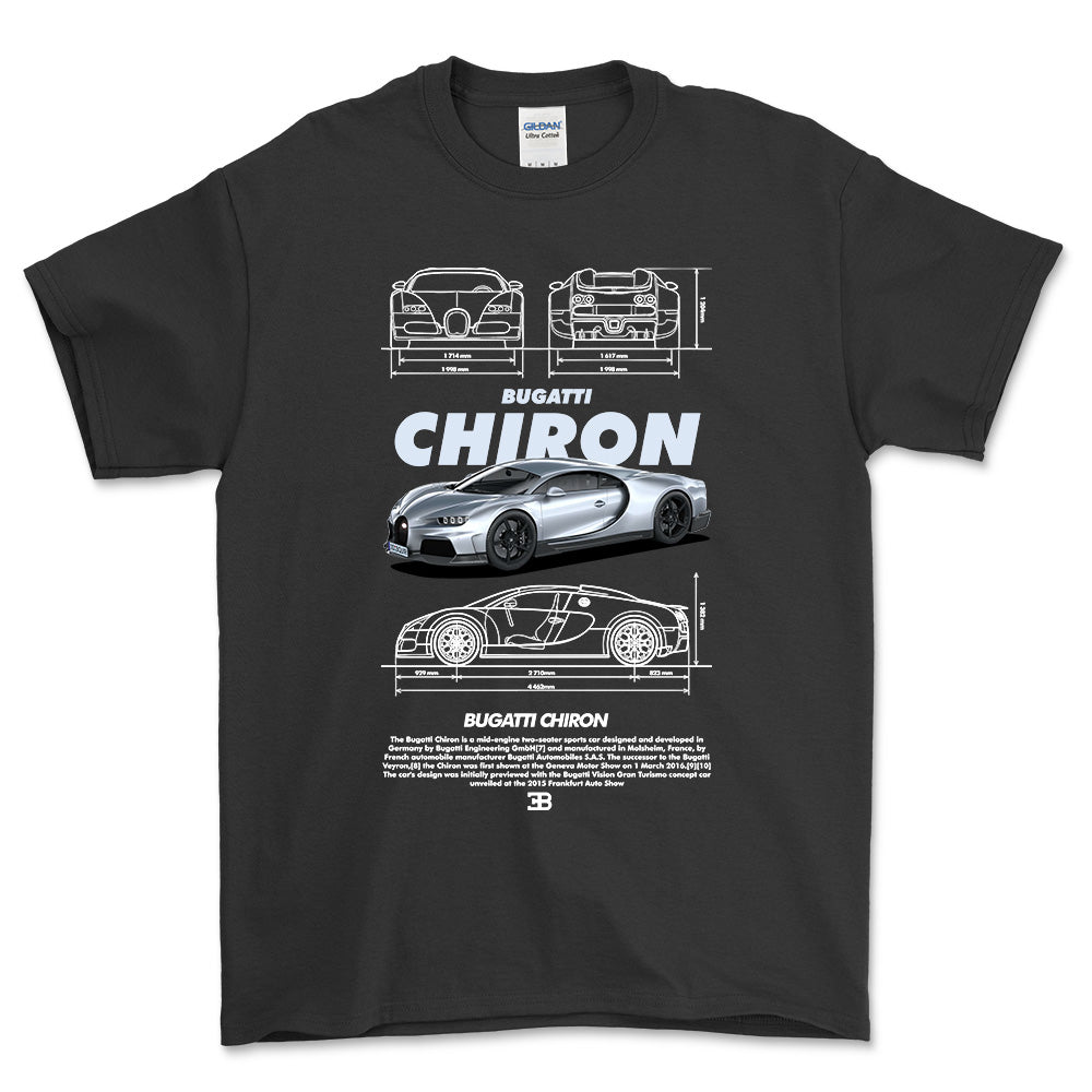 Bugatti Chiron - Unisex T-Shirt , Bomuld-Beklædning-Bugatti-Sort-S-Forside-Garage Culture Shop- garage - man cave - merchandise