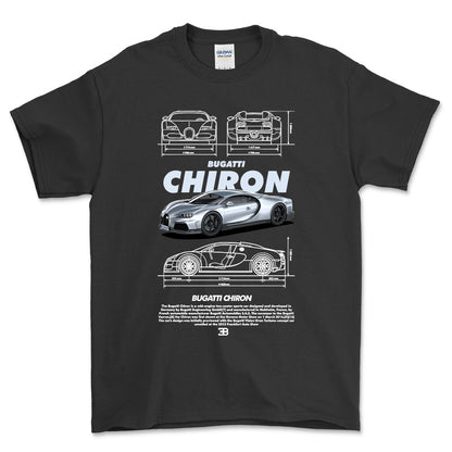 Bugatti Chiron - Unisex T-Shirt , Bomuld-Beklædning-Bugatti-Sort-S-Forside-Garage Culture Shop- garage - man cave - merchandise