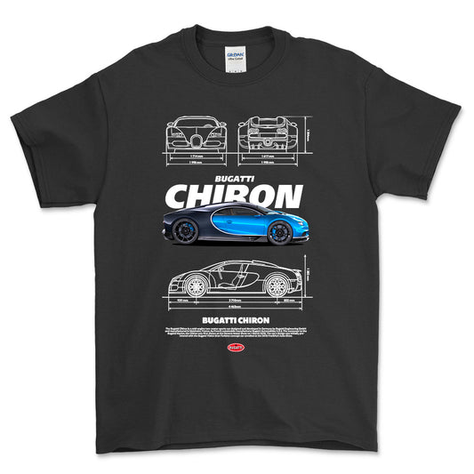 Bugatti Chiron - Unisex T-Shirt , Bomuld-Beklædning-Bugatti-Sort-S-Forside-Garage Culture Shop- garage - man cave - merchandise