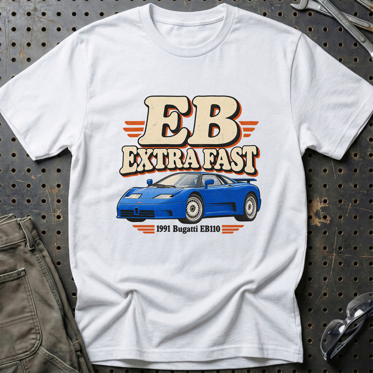
Bugatti EB110 1991 – EB Extra Fast T-Shirt – Hvid