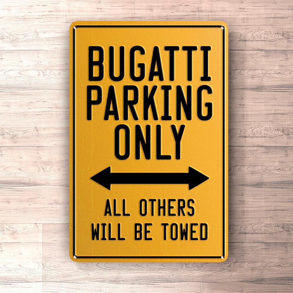 Bugatti Parking Only Skilte, Musemåtte, Dørmåtte-Parking skilte-Bugatti-Garage Culture Shop- garage - man cave - merchandise