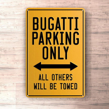 Bugatti Parking Only Skilte, Musemåtte, Dørmåtte-Parking skilte-Bugatti-Garage Culture Shop- garage - man cave - merchandise