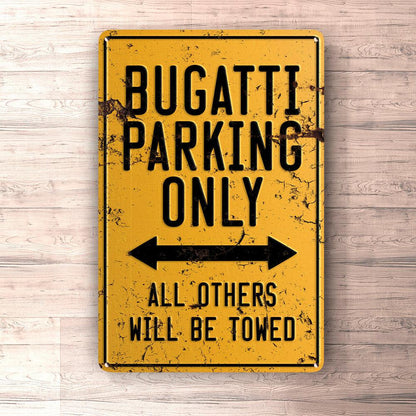 Bugatti Parking Only Skilte, Musemåtte, Dørmåtte-Parking skilte-Bugatti-Garage Culture Shop- garage - man cave - merchandise