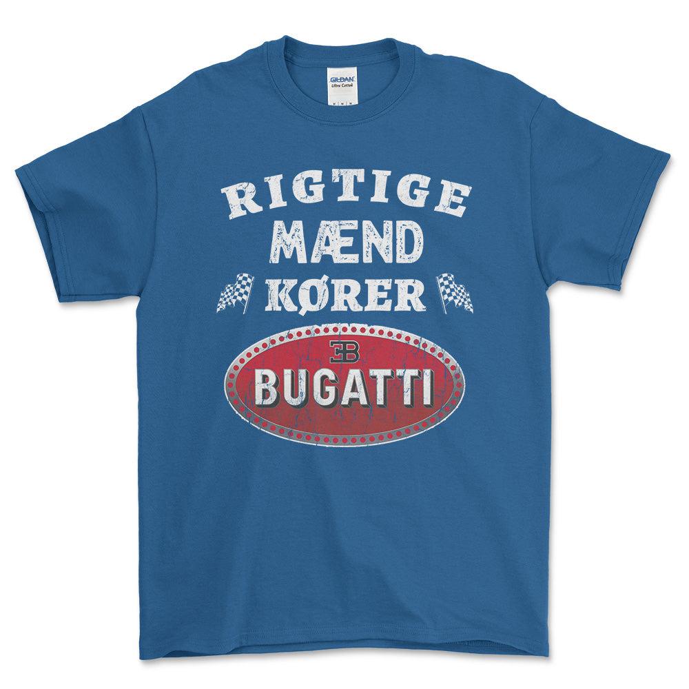 Bugatti Rigtige Mænd Kører Unisex T-Shirt , Bomuld-Beklædning-Bugatti-Blå Royal-S-Forside-Garage Culture Shop- garage - man cave - merchandise
