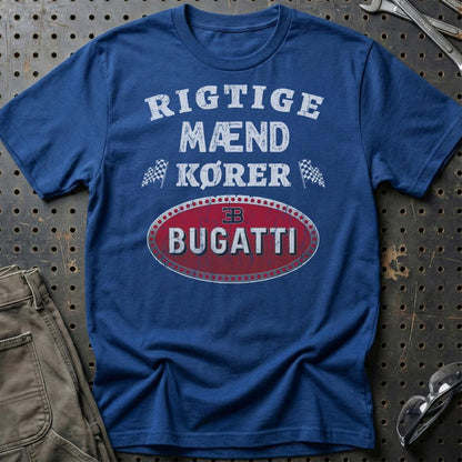 Bugatti Rigtige Mænd Kører Unisex T-Shirt , Bomuld-Beklædning-Bugatti-Blå Royal-S-Garage Culture Shop- garage - man cave - merchandise