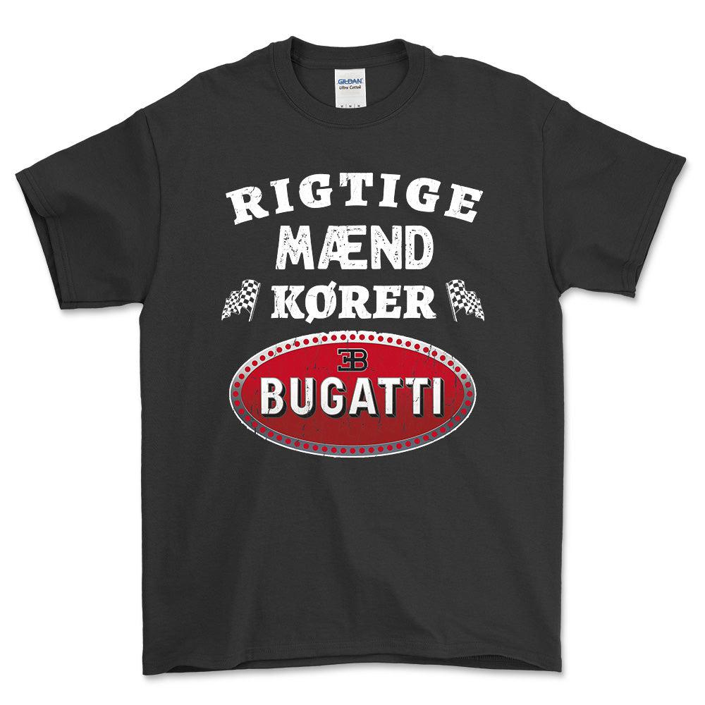Bugatti Rigtige Mænd Kører Unisex T-Shirt , Bomuld-Beklædning-Bugatti-Sort-S-Forside-Garage Culture Shop- garage - man cave - merchandise