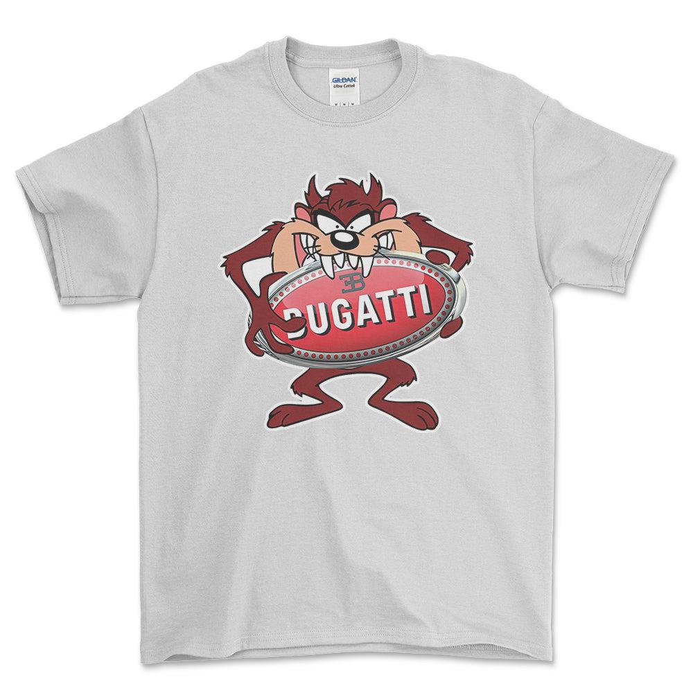 Bugatti TAZ Unisex T-Shirt , Bomuld-Beklædning-Bugatti-Hvid-S-Forside-Garage Culture Shop- garage - man cave - merchandise