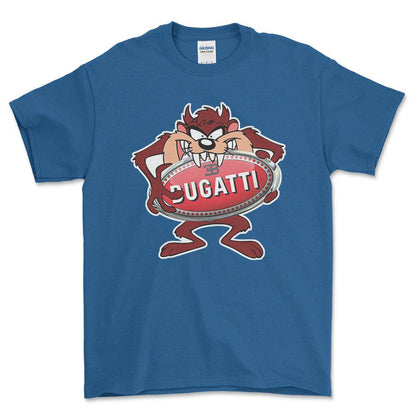 Bugatti TAZ Unisex T-Shirt , Bomuld-Beklædning-Bugatti-Blå Royal-S-Forside-Garage Culture Shop- garage - man cave - merchandise