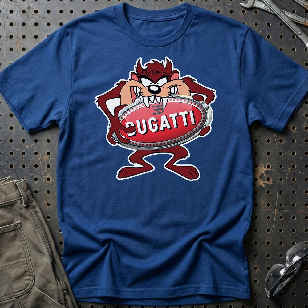 Bugatti TAZ Unisex T-Shirt , Bomuld-Beklædning-Bugatti-Blå Royal-S-Garage Culture Shop- garage - man cave - merchandise