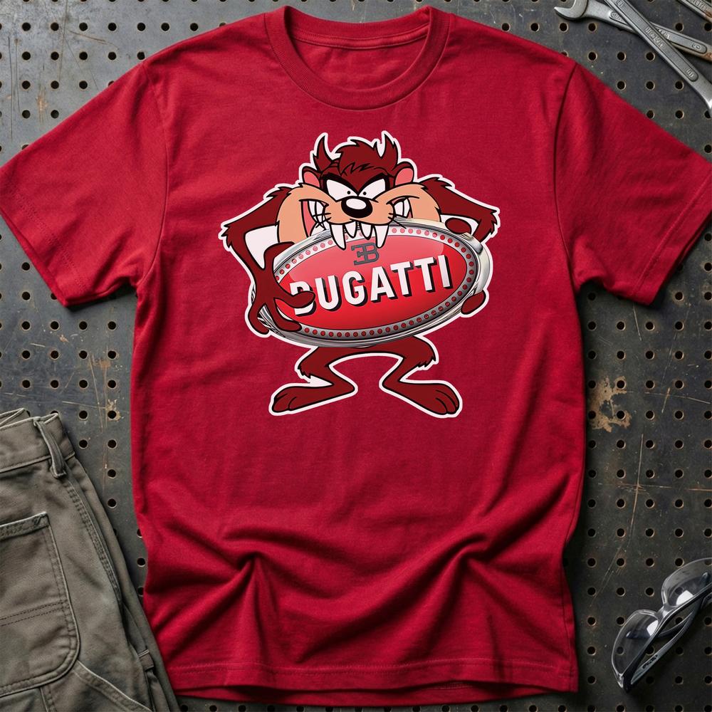 Bugatti TAZ Unisex T-Shirt , Bomuld-Beklædning-Bugatti-Rød-S-Garage Culture Shop- garage - man cave - merchandise