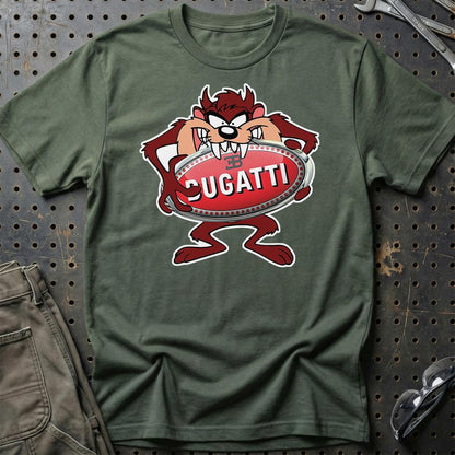 Bugatti TAZ Unisex T-Shirt , Bomuld-Beklædning-Bugatti-Grøn Militær-S-Garage Culture Shop- garage - man cave - merchandise