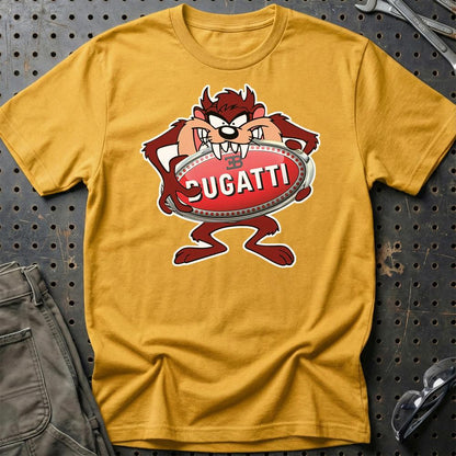 Bugatti TAZ Unisex T-Shirt , Bomuld-Beklædning-Bugatti-Guld-S-Garage Culture Shop- garage - man cave - merchandise