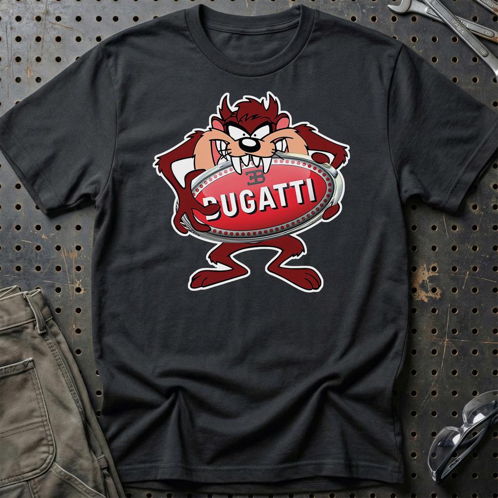 Bugatti TAZ Unisex T-Shirt , Bomuld-Beklædning-Bugatti-Sort-S-Garage Culture Shop- garage - man cave - merchandise