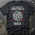 Buick - All I Want For Christmas T-Shirt-Beklædning-Buick-Sort-S-Garage Culture Shop- garage - man cave - merchandise