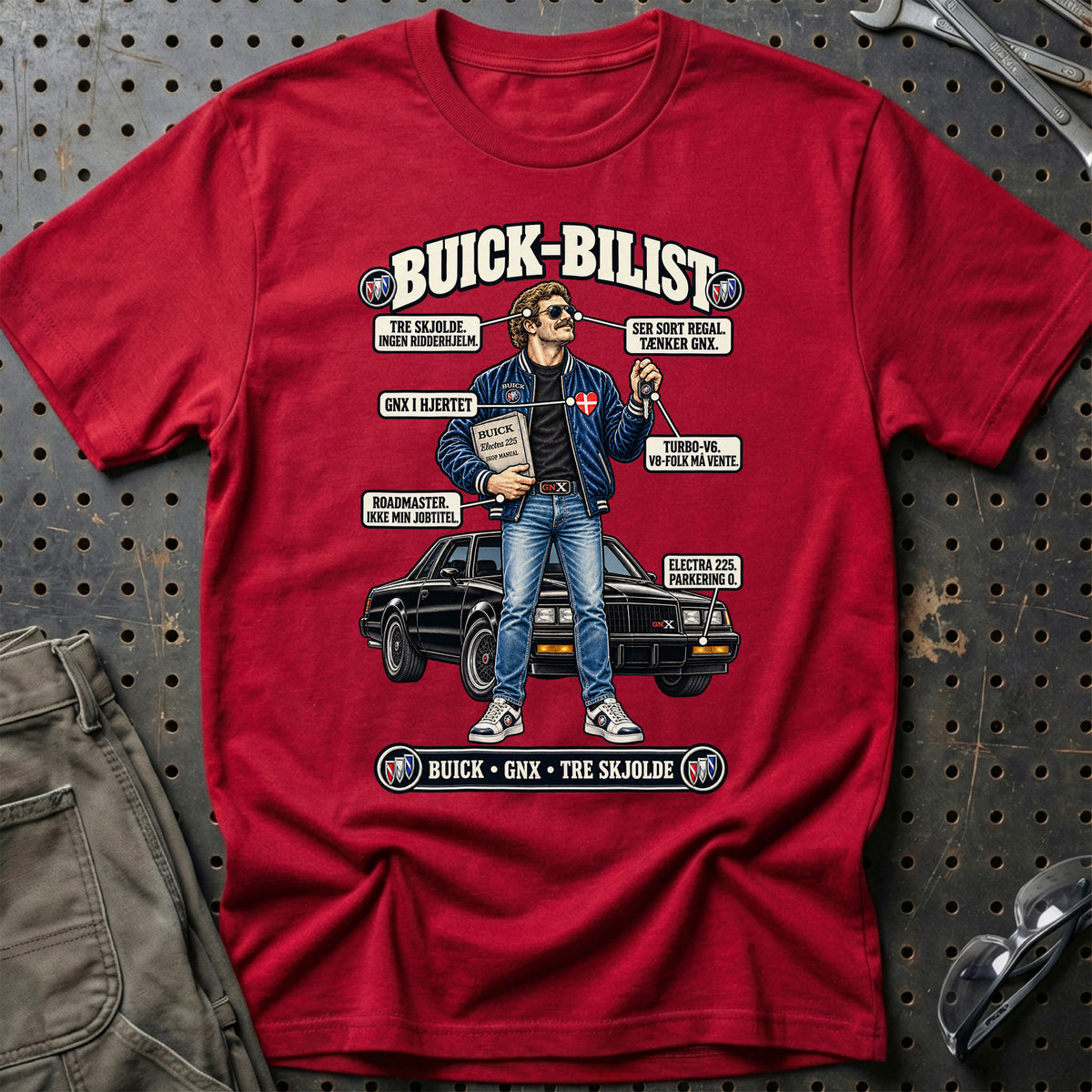 
Buick-Bilist T-Shirt – Rød