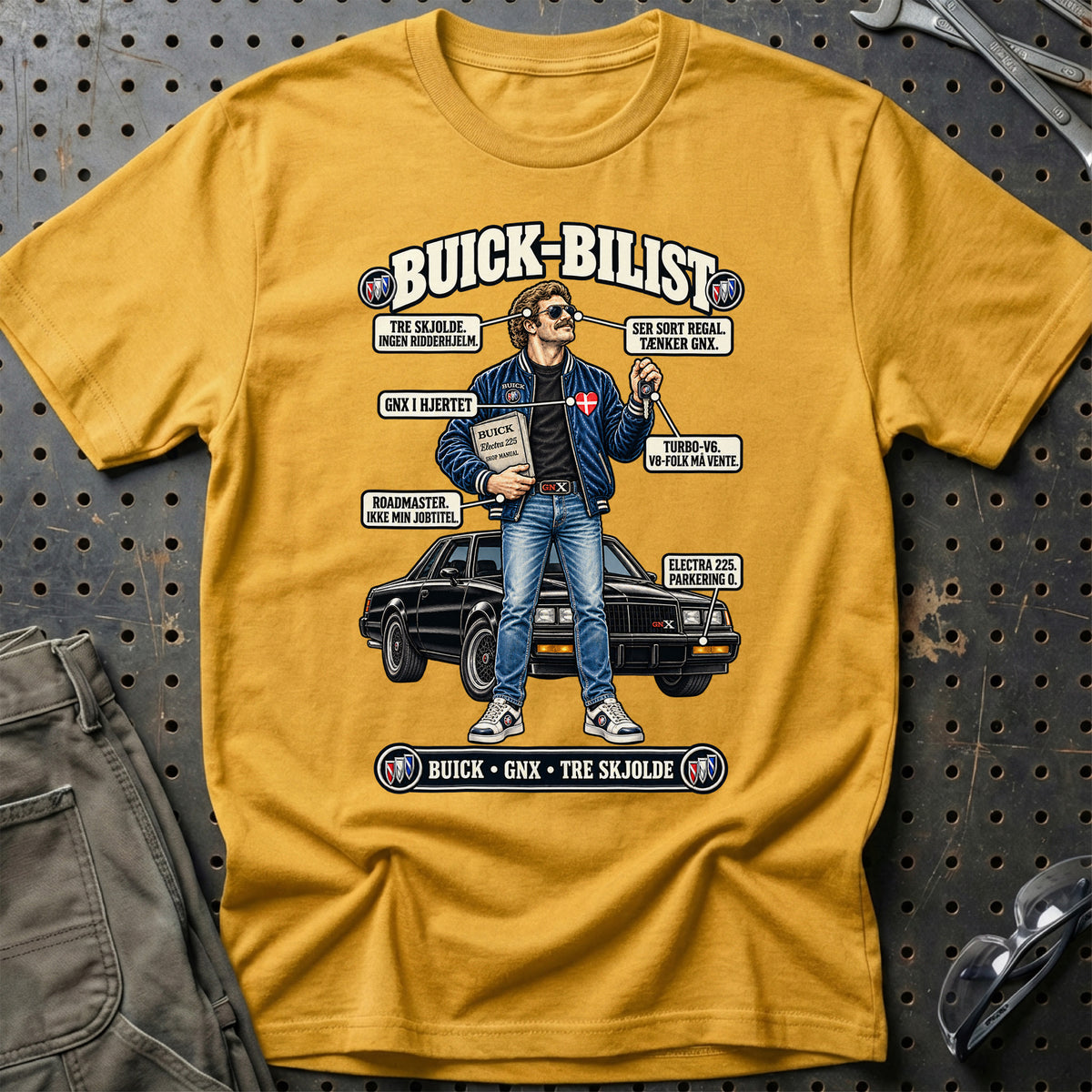 
Buick-Bilist T-Shirt – Guld