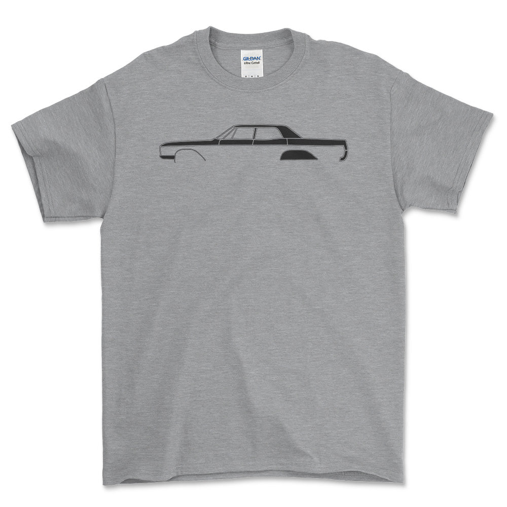 Buick Electra 225 4 door 1966 Silhuet - Unisex T-Shirt , Bomuld-Beklædning-Buick-Grå Sport-S-Forside-Garage Culture Shop- garage - man cave - merchandise