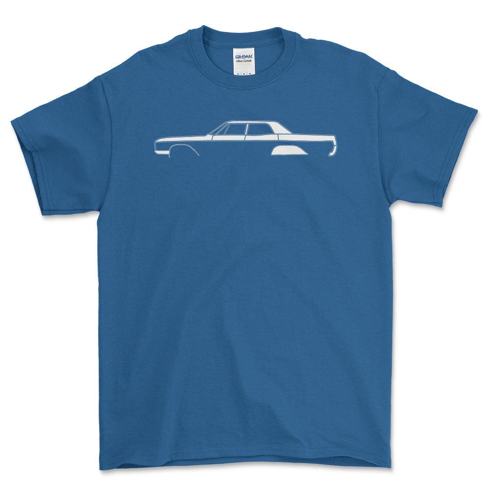 Buick Electra 225 4 door 1966 Silhuet - Unisex T-Shirt , Bomuld-Beklædning-Buick-Blå Royal-S-Forside-Garage Culture Shop- garage - man cave - merchandise