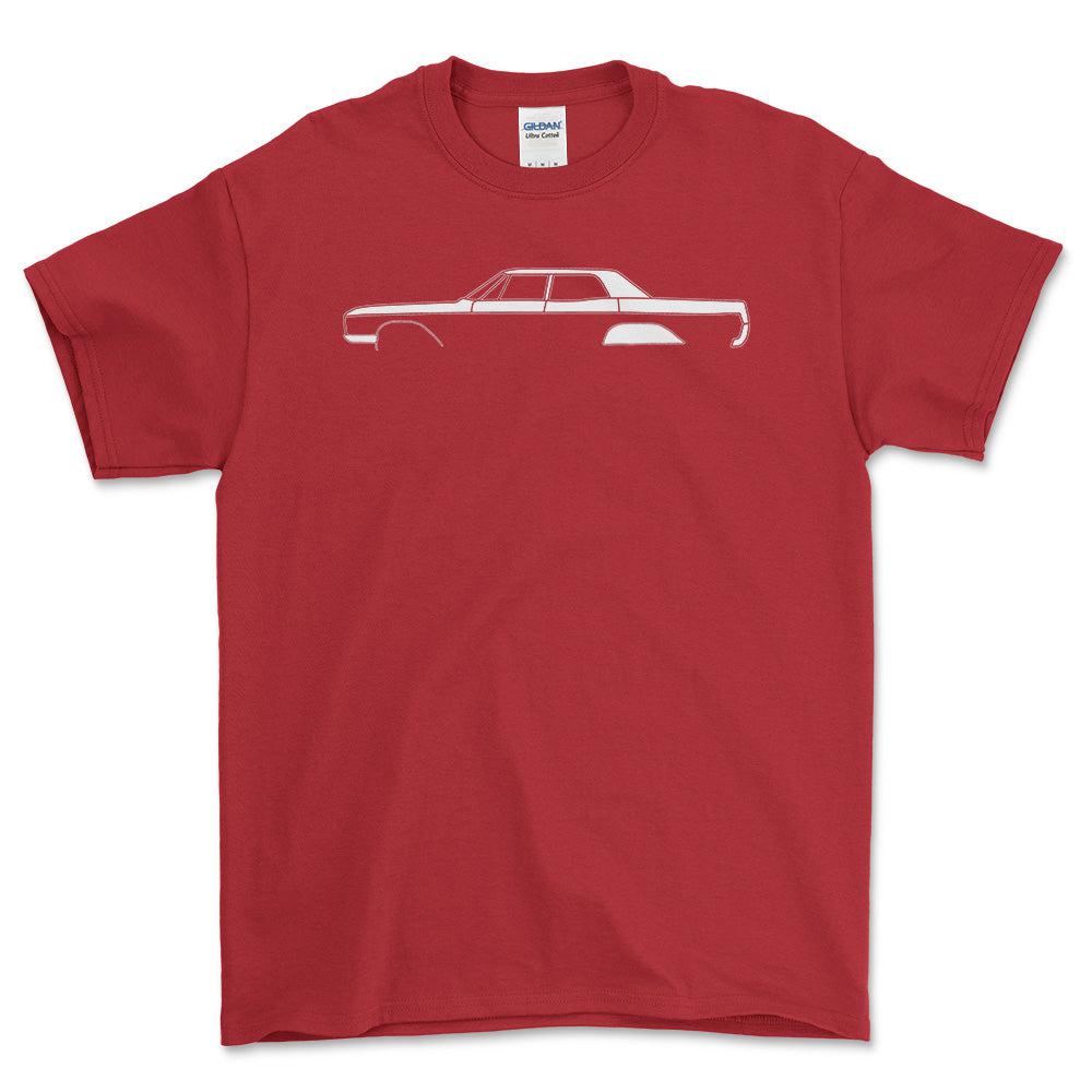 Buick Electra 225 4 door 1966 Silhuet - Unisex T-Shirt , Bomuld-Beklædning-Buick-Rød-S-Forside-Garage Culture Shop- garage - man cave - merchandise