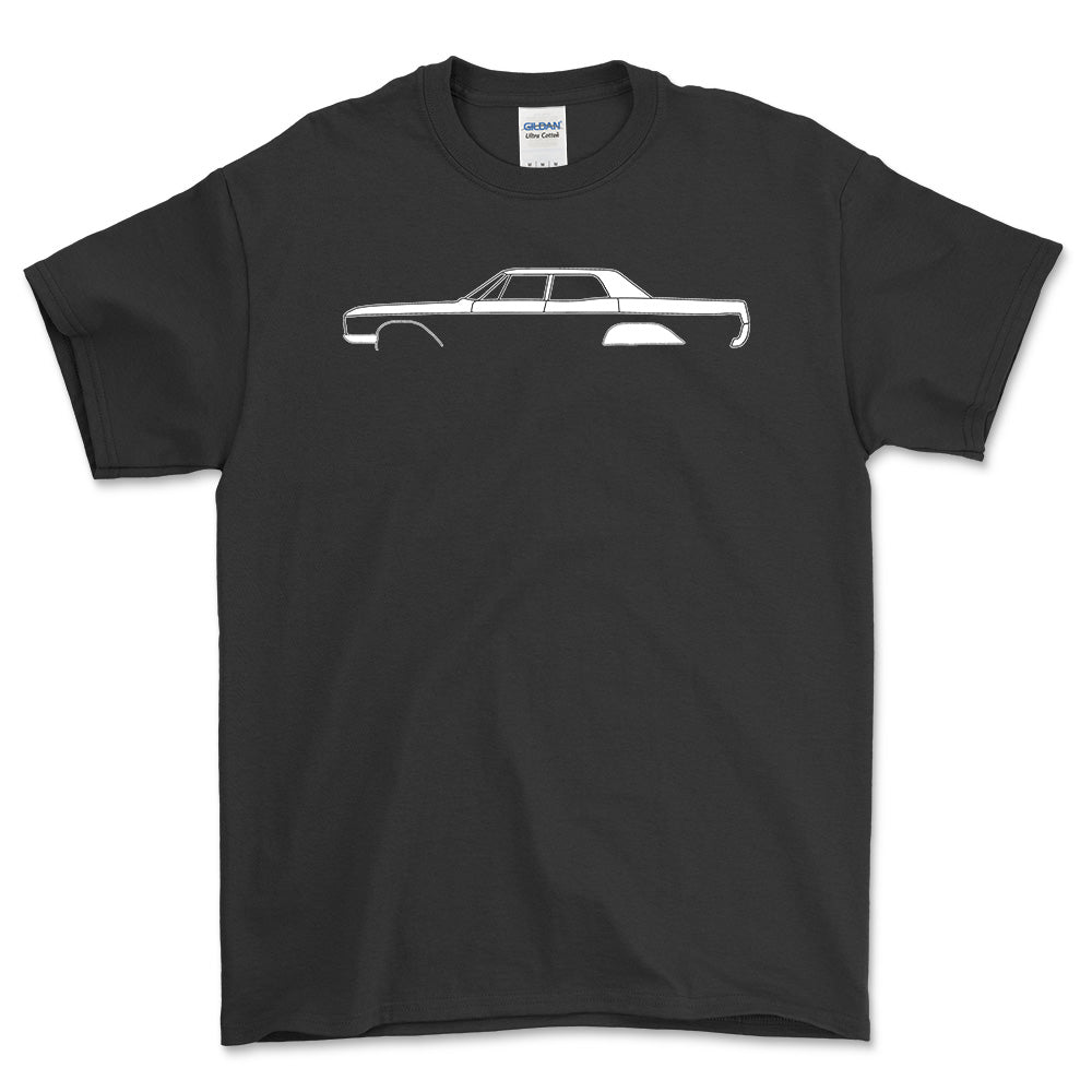 Buick Electra 225 4 door 1966 Silhuet - Unisex T-Shirt , Bomuld-Beklædning-Buick-Sort-S-Garage Culture Shop- garage - man cave - merchandise