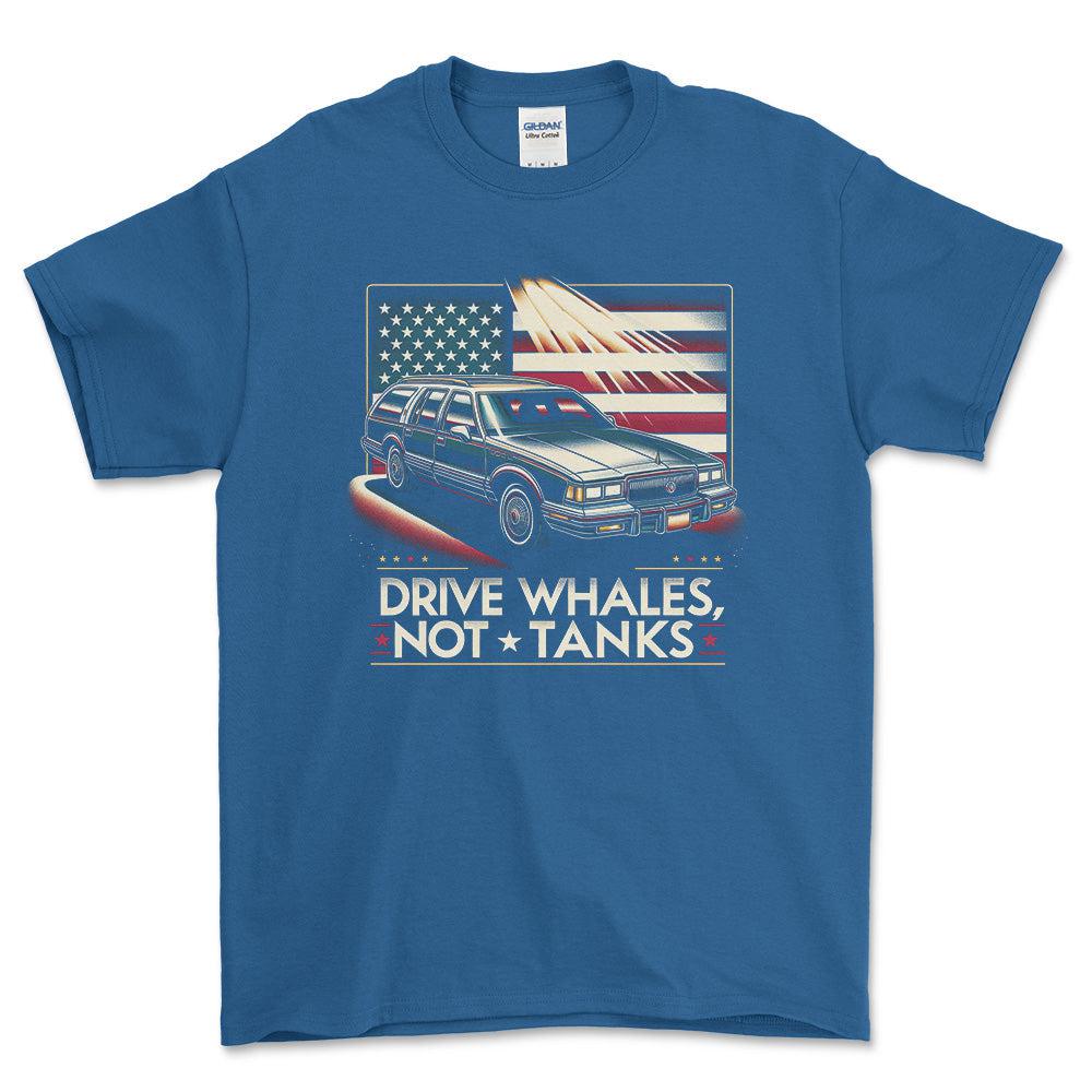 Buick Estate Wagon - Drive Whales, Not Tanks - Unisex T-Shirt , Bomuld-Beklædning-Buick-Blå Royal-S-Forside-Garage Culture Shop- garage - man cave - merchandise