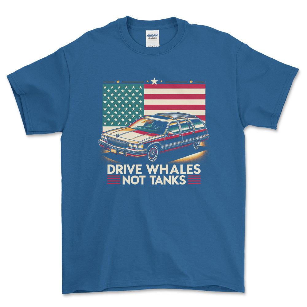 Buick Estate Wagon - Drive Whales, Not Tanks - Unisex T-Shirt , Bomuld-Beklædning-Buick-Blå Royal-S-Forside-Garage Culture Shop- garage - man cave - merchandise