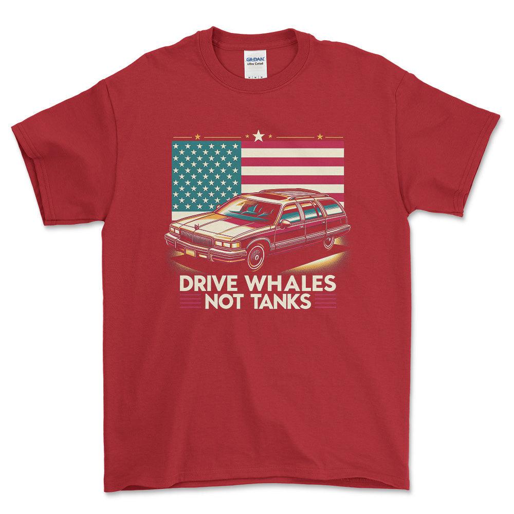 Buick Estate Wagon - Drive Whales, Not Tanks - Unisex T-Shirt , Bomuld-Beklædning-Buick-Rød-S-Garage Culture Shop- garage - man cave - merchandise