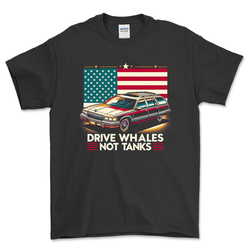 Buick Estate Wagon - Drive Whales, Not Tanks - Unisex T-Shirt , Bomuld-Beklædning-Buick-Sort-S-Garage Culture Shop- garage - man cave - merchandise