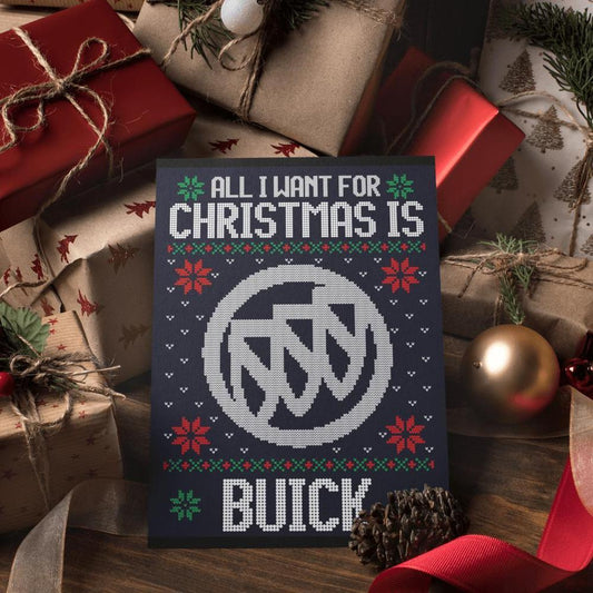 Buick Juleskilte All I Want For Christmas Is Skilte, Musemåtte, Dørmåtte-Skilte-Buick-Garage Culture Shop- garage - man cave - merchandise