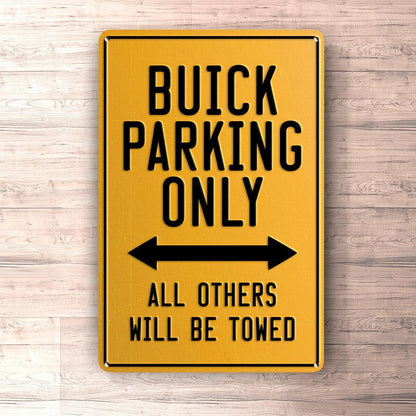 Buick Parking Only Skilte, Musemåtte, Dørmåtte-Parking skilte-Buick-Garage Culture Shop- garage - man cave - merchandise