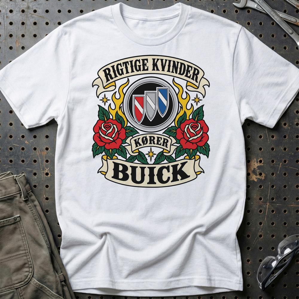 
Produktbillede af Buick Rigtige Kvinder Kører – Roser og Flammer T-Shirt