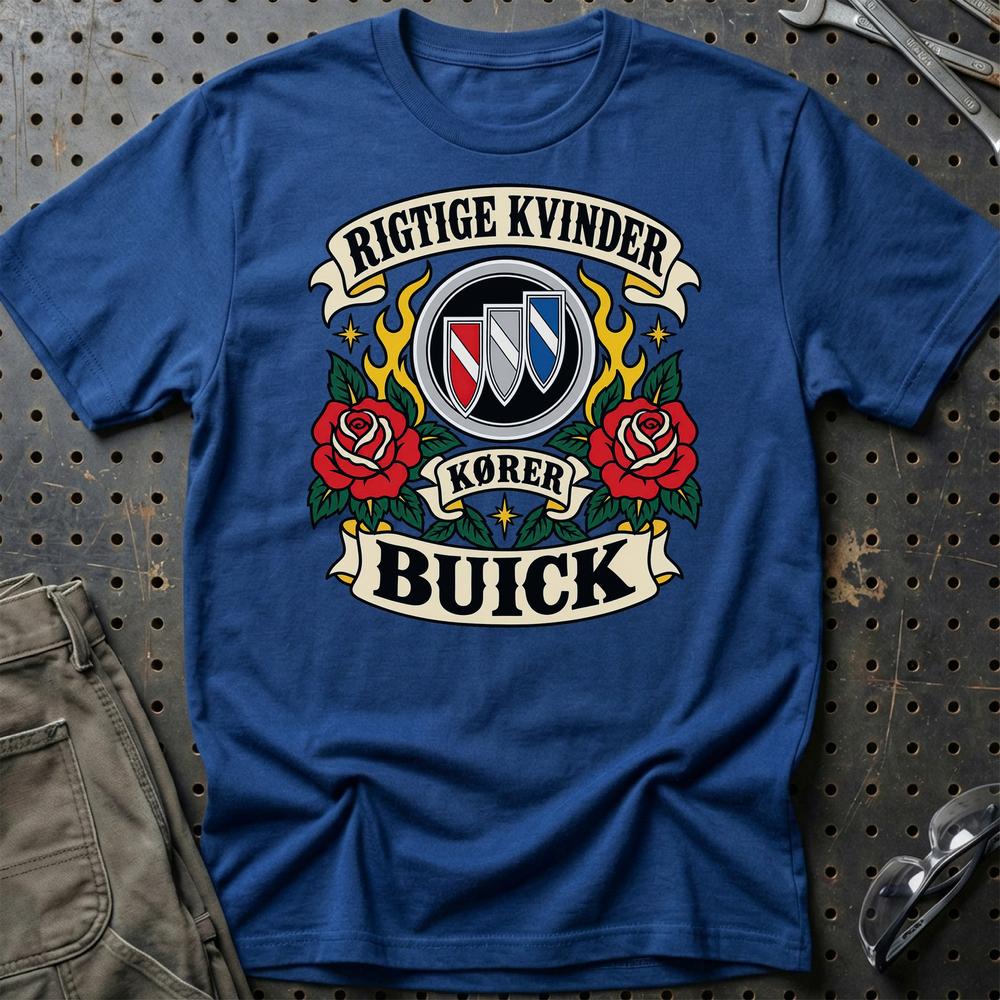 
Produktbillede af Buick Rigtige Kvinder Kører – Roser og Flammer T-Shirt