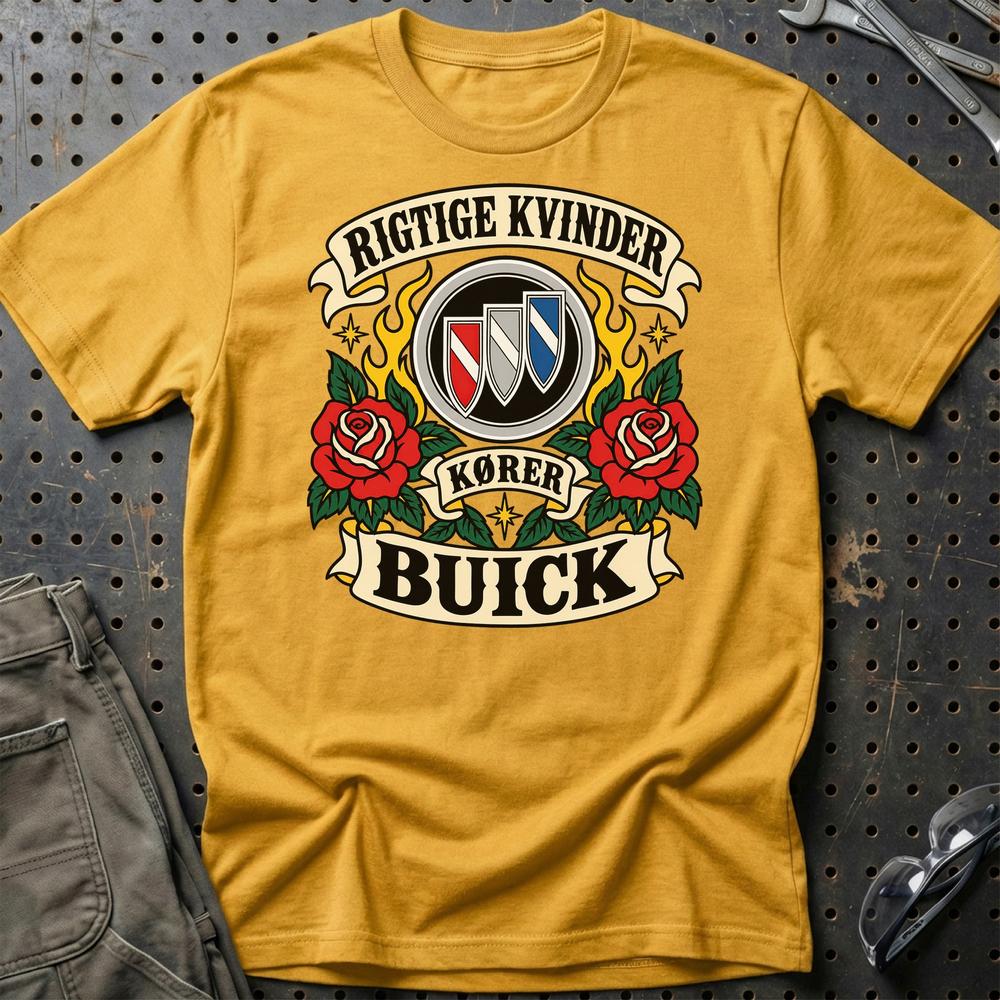 
Produktbillede af Buick Rigtige Kvinder Kører – Roser og Flammer T-Shirt