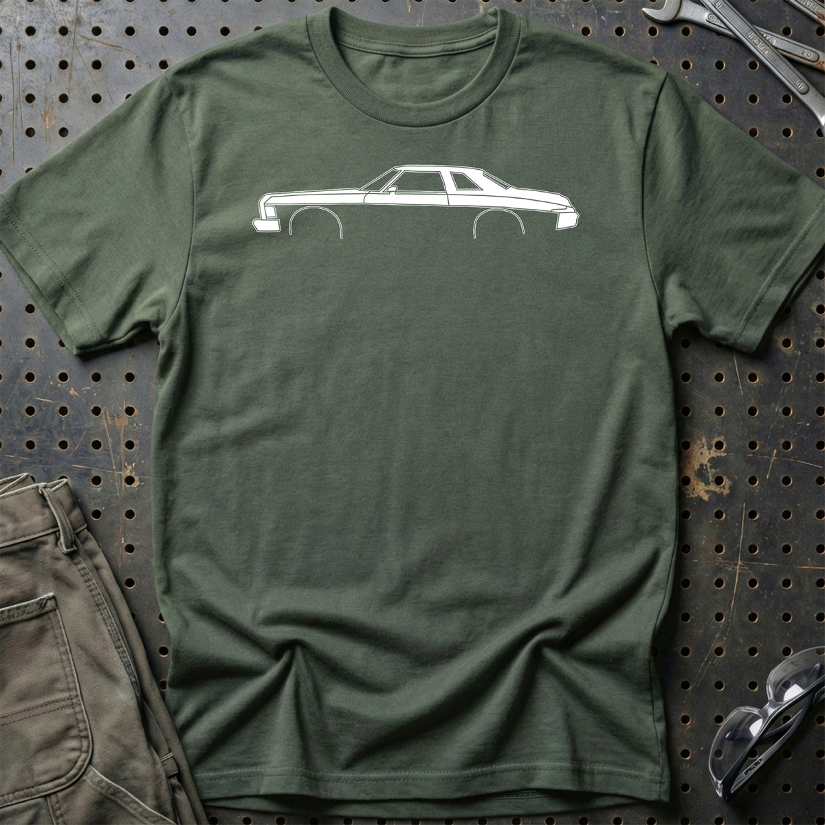 
Buick Riviera 1975 Silhuet T-Shirt – Grøn Militær