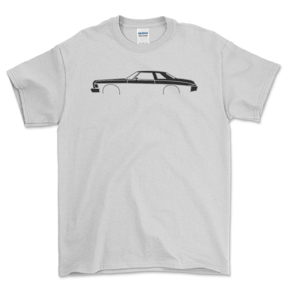 Buick Riviera 1975 Silhuet - Unisex T-Shirt , Bomuld-Beklædning-Buick-Hvid-S-Forside-Garage Culture Shop- garage - man cave - merchandise