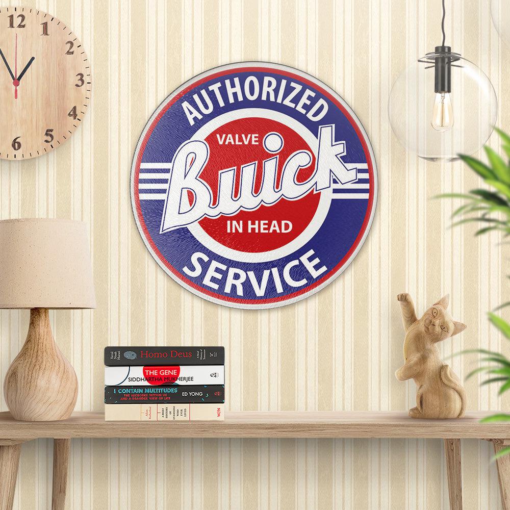 Buick Service, Runde Skilte , Musemåtte Rundt , Kop Underlag, Underlagssæt-Runde Skilte-Buick-Garage Culture Shop- garage - man cave - merchandise