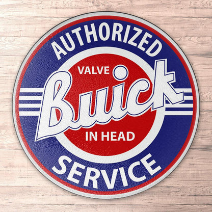Buick Service, Runde Skilte , Musemåtte Rundt , Kop Underlag, Underlagssæt-Runde Skilte-Buick-Garage Culture Shop- garage - man cave - merchandise