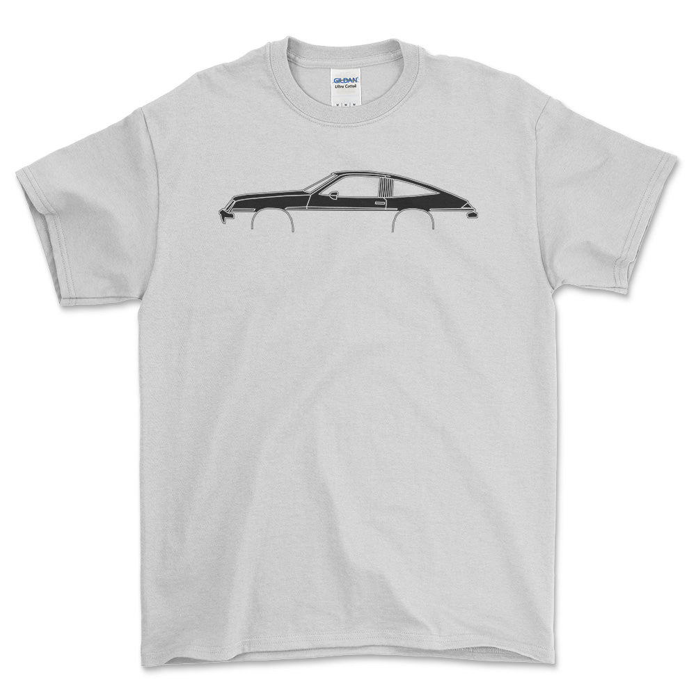 Buick Skyhawk 1975 Silhuet - Unisex T-Shirt , Bomuld-Beklædning-Buick-Hvid-S-Forside-Garage Culture Shop- garage - man cave - merchandise