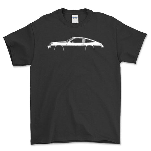 Buick Skyhawk 1975 Silhuet - Unisex T-Shirt , Bomuld-Beklædning-Buick-Sort-S-Forside-Garage Culture Shop- garage - man cave - merchandise