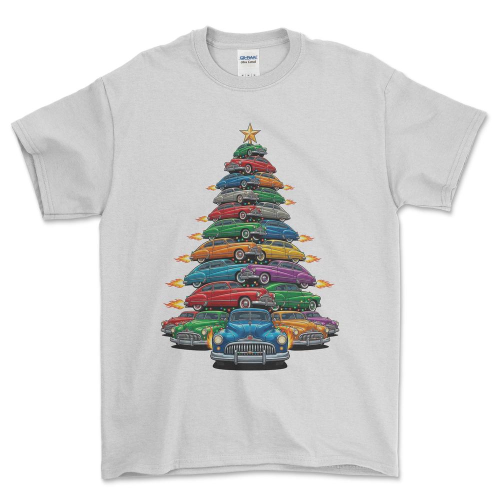 Buick Super Eight Juletræ Christmas Tree - Unisex T-Shirt-Beklædning-Buick-Hvid-S-Forside-Garage Culture Shop- garage - man cave - merchandise