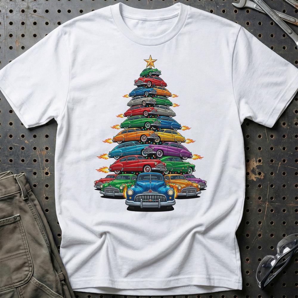 Buick Super Eight Juletræ Christmas Tree - Unisex T-Shirt-Beklædning-Buick-Hvid-S-Garage Culture Shop- garage - man cave - merchandise