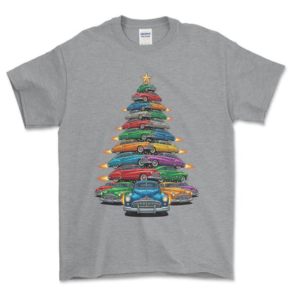 Buick Super Eight Juletræ Christmas Tree - Unisex T-Shirt-Beklædning-Buick-Grå Sport-S-Forside-Garage Culture Shop- garage - man cave - merchandise