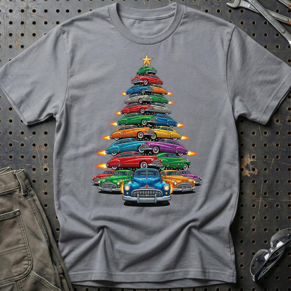 Buick Super Eight Juletræ Christmas Tree - Unisex T-Shirt-Beklædning-Buick-Grå Sport-S-Garage Culture Shop- garage - man cave - merchandise