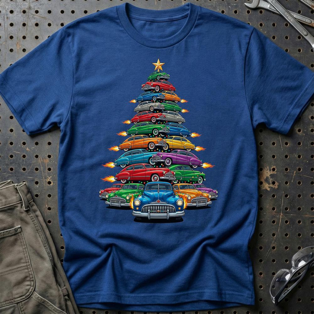 Buick Super Eight Juletræ Christmas Tree - Unisex T-Shirt-Beklædning-Buick-Blå Royal-S-Garage Culture Shop- garage - man cave - merchandise