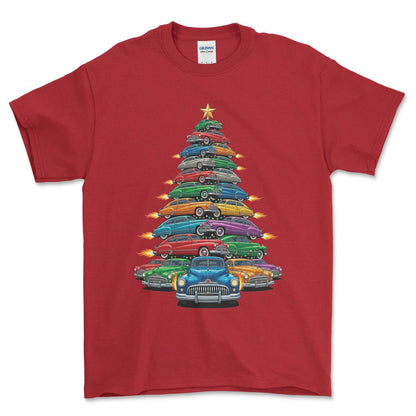 Buick Super Eight Juletræ Christmas Tree - Unisex T-Shirt-Beklædning-Buick-Rød-S-Forside-Garage Culture Shop- garage - man cave - merchandise